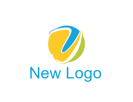 colorful shapes with swooshes in circle