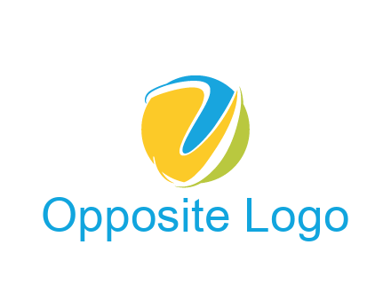 colorful shapes with swooshes in circle