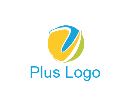 colorful shapes with swooshes in circle