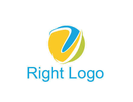 colorful shapes with swooshes in circle