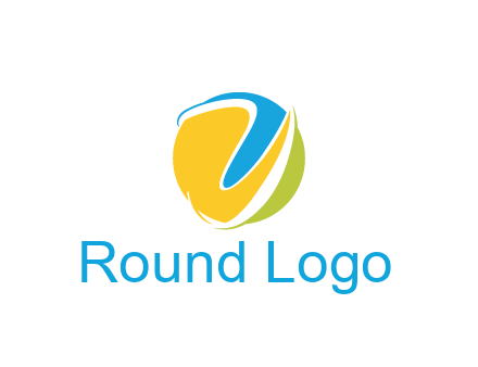 colorful shapes with swooshes in circle