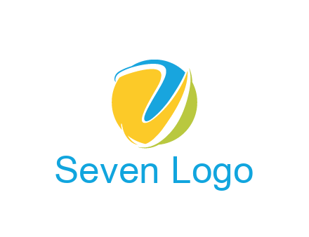 colorful shapes with swooshes in circle
