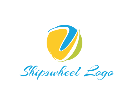 colorful shapes with swooshes in circle