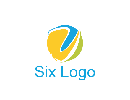 colorful shapes with swooshes in circle
