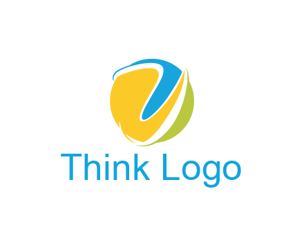 colorful shapes with swooshes in circle