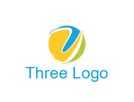 colorful shapes with swooshes in circle