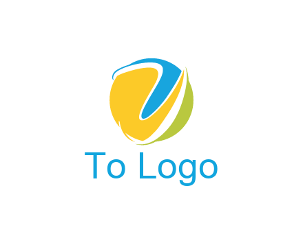 colorful shapes with swooshes in circle