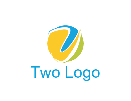 colorful shapes with swooshes in circle