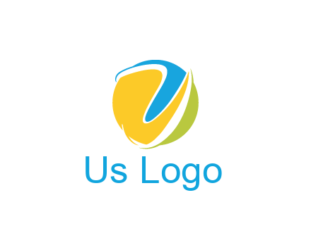 colorful shapes with swooshes in circle