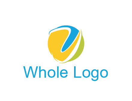 colorful shapes with swooshes in circle