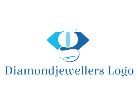 negative spacing letter G in diamond with sparkle