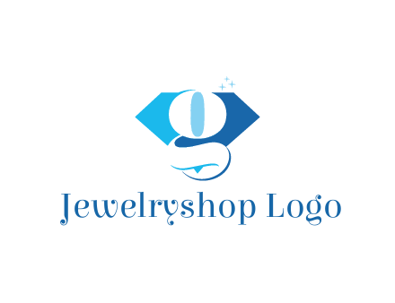 negative spacing letter G in diamond with sparkle