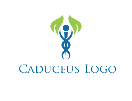 caduceus with leaves