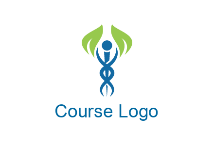 caduceus with leaves