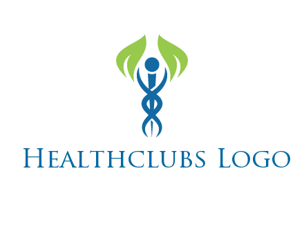 caduceus with leaves