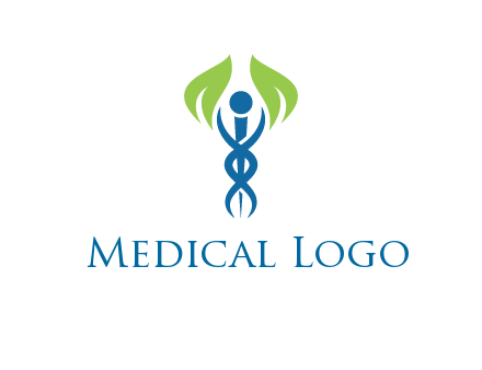caduceus with leaves