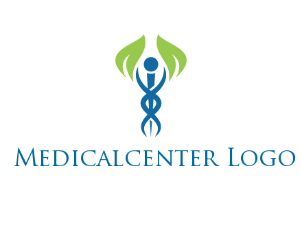 caduceus with leaves