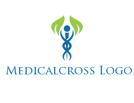 caduceus with leaves