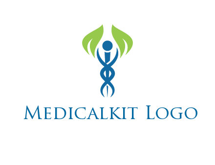 caduceus with leaves