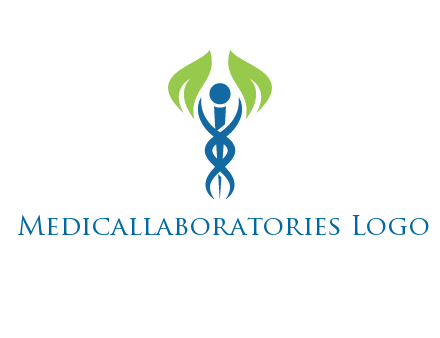 caduceus with leaves