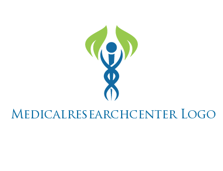 caduceus with leaves