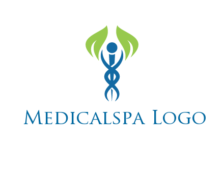 caduceus with leaves