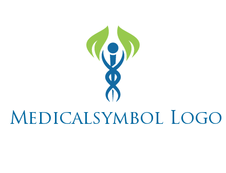 caduceus with leaves