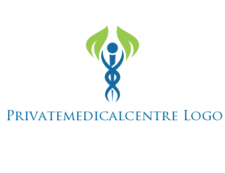 caduceus with leaves