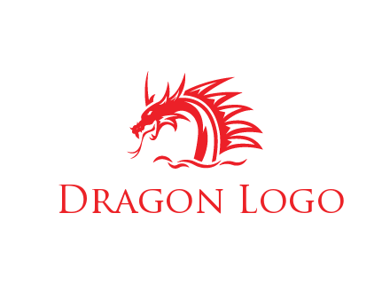 side view of dragon with scales