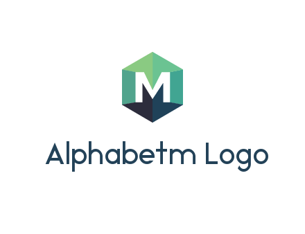letter M in polygonal hexagon
