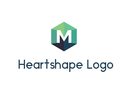 letter M in polygonal hexagon
