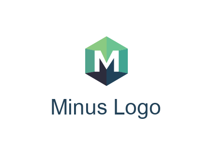 letter M in polygonal hexagon