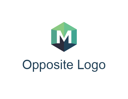 letter M in polygonal hexagon