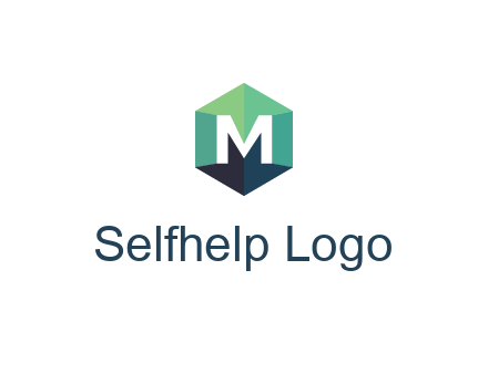 letter M in polygonal hexagon
