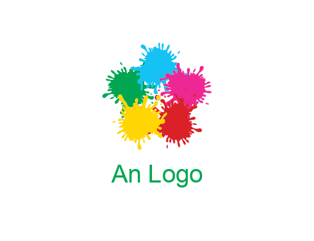 colorful paint splashes