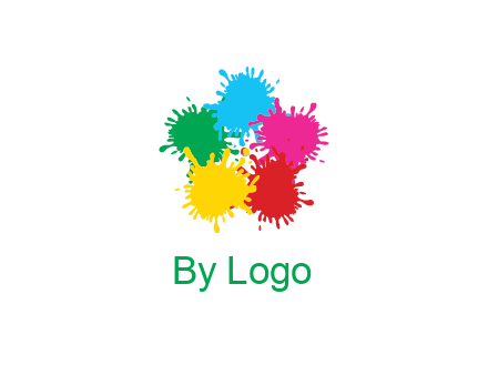 colorful paint splashes