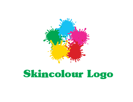 colorful paint splashes