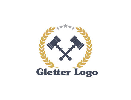 gavels with stars and wreaths