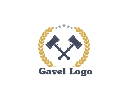gavels with stars and wreaths