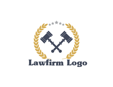 gavels with stars and wreaths