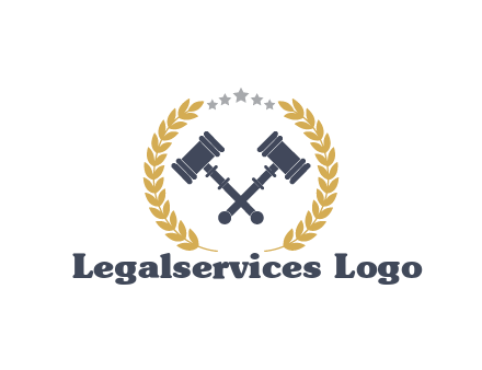 gavels with stars and wreaths