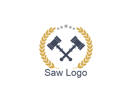 gavels with stars and wreaths