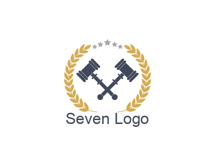 gavels with stars and wreaths