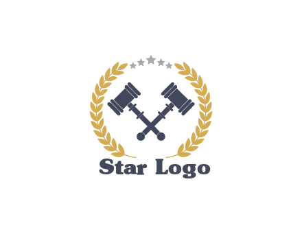 gavels with stars and wreaths