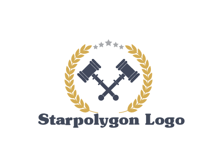 gavels with stars and wreaths