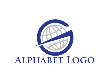 letter G with globe in middle