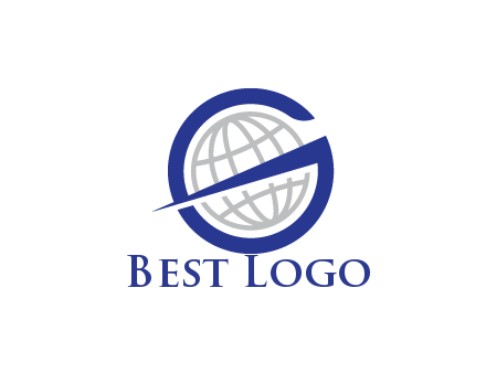 letter G with globe in middle