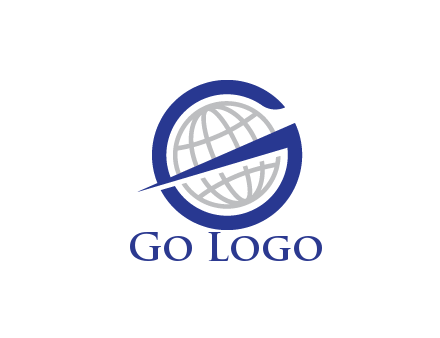 letter G with globe in middle