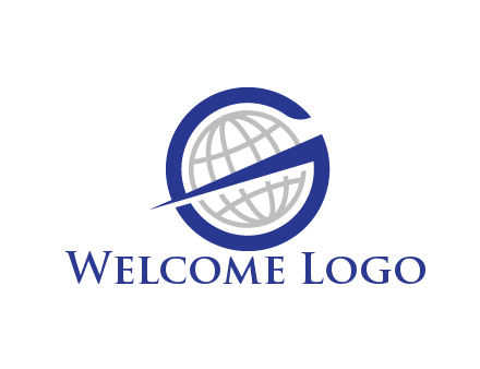 letter G with globe in middle