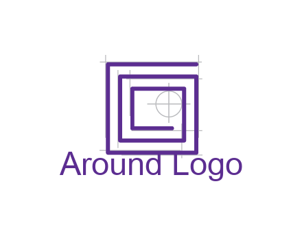 abstract square spiral with crosshair